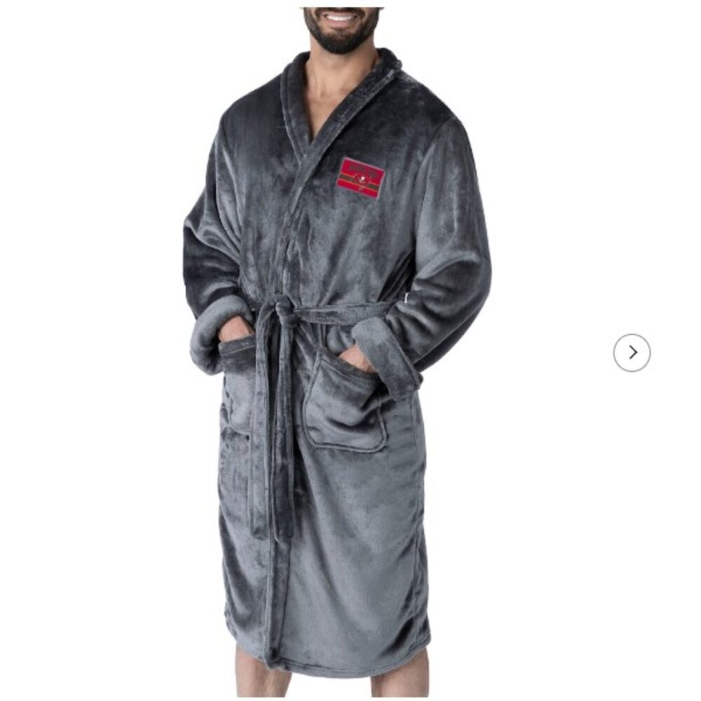 NEW! Men's The Northwest Group Charcoal Tampa Bay Buccaneers Bathrobe